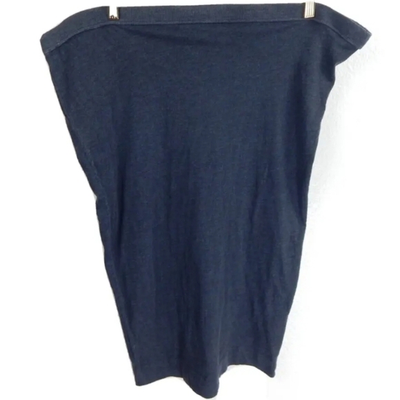 Raquel Allegra Gray Soft Knit Midi Pencil Skirt - Picture 1 of 3